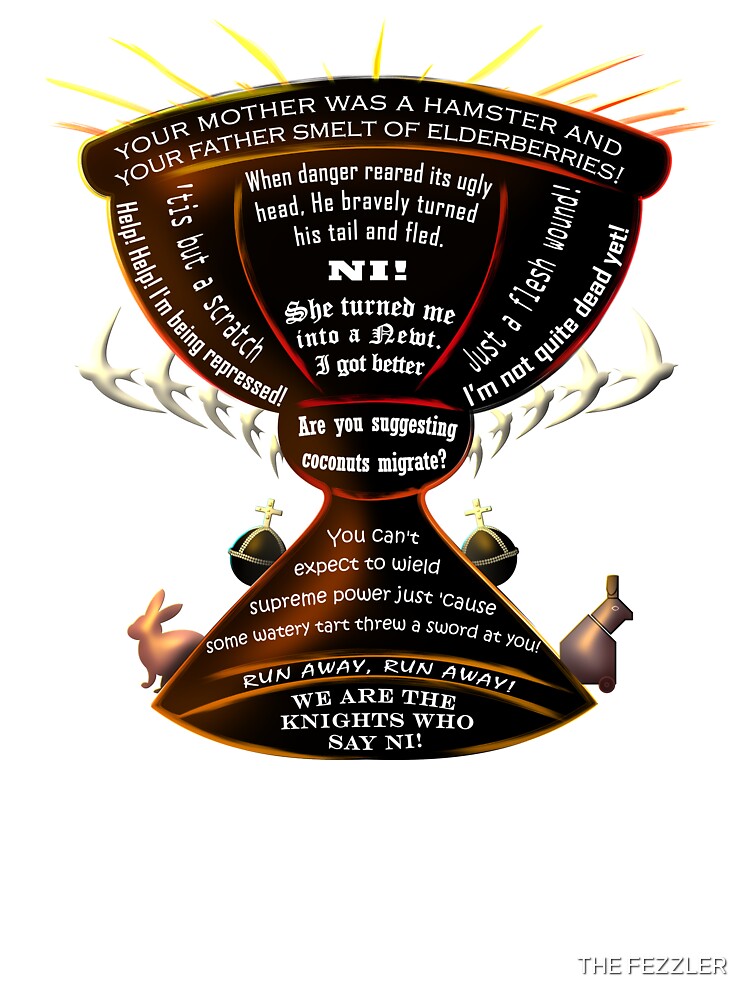 Monty Python Holy Grail Quotes Throw Pillow - Image 2