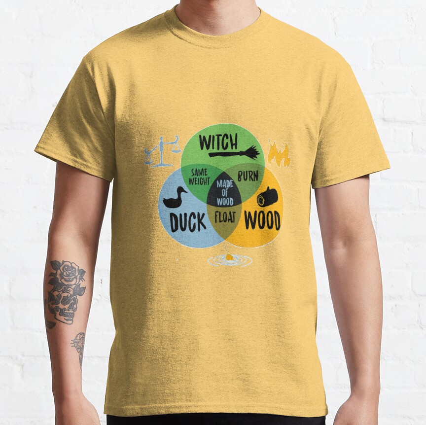 Monty Python And The Holy Grail Witch Same Weight As Duck T-shirt - Image 7
