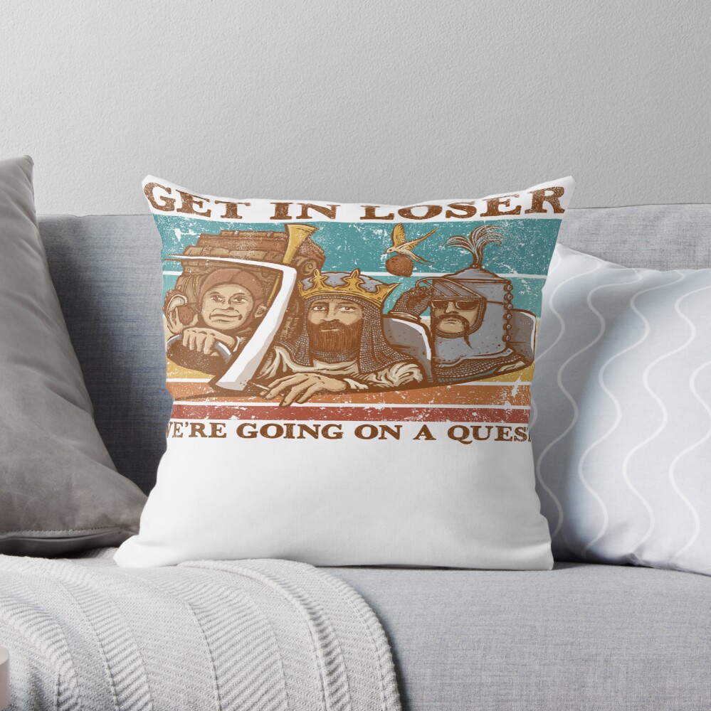 Monthy Pythons We Re Going On A Quest Throw Pillow